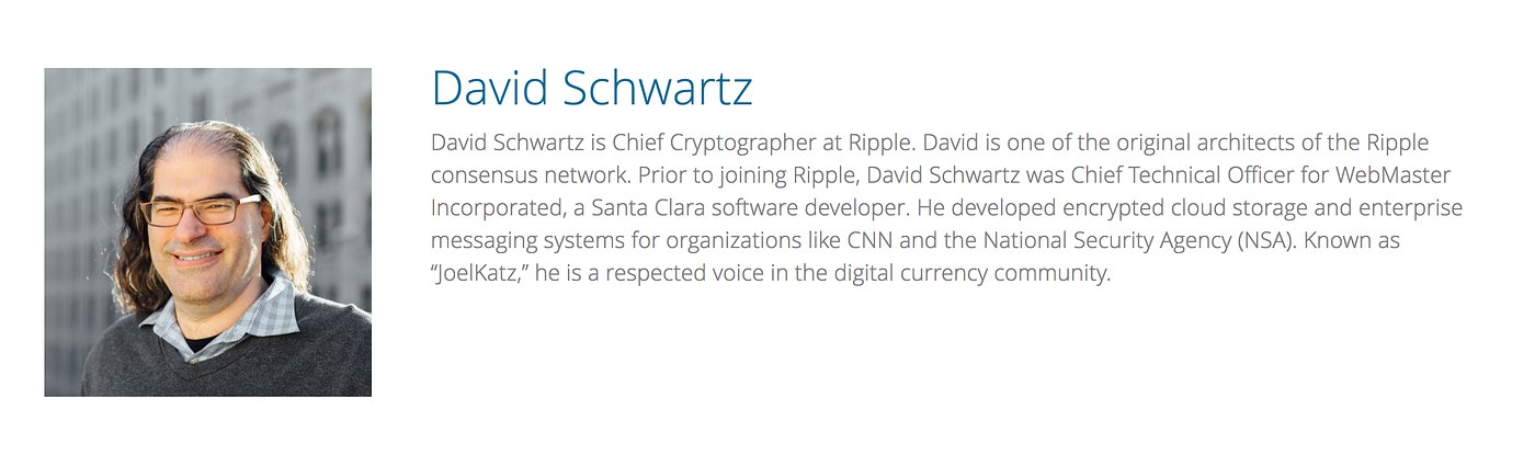 Pictured: David Schwartz the Chief Cryptographer at Ripple. RIPPLE.COM/RIPPLE