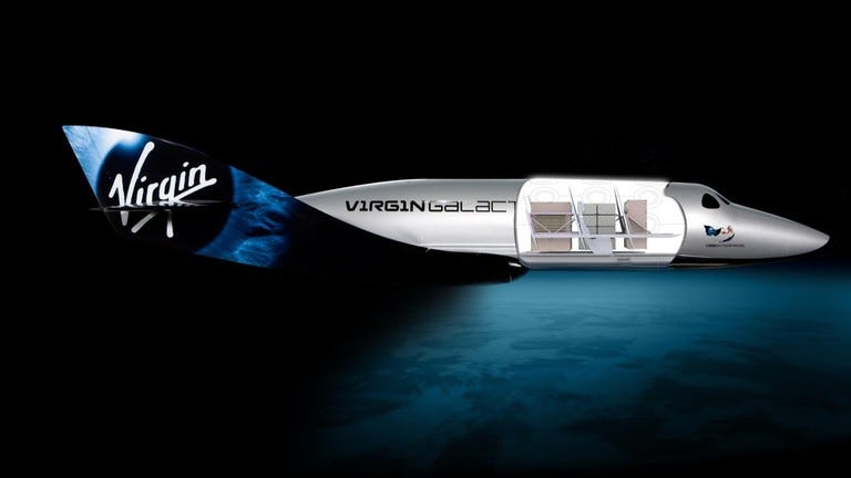 Image of the Virgin Galactic shuttle — for space tourism / Virgin Galactic